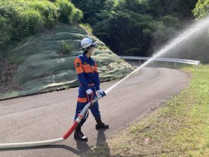 写真：第4分団　夜間を想定した送水訓練2
