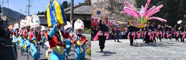 写真：切井の佐長田神社春季例大祭と黒川の佐久良太神社春季例大祭