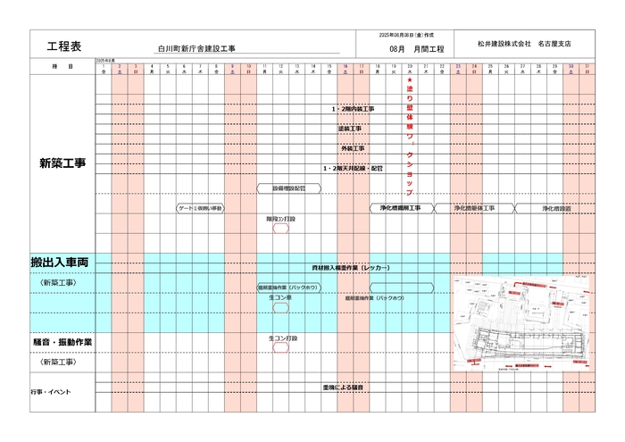 月間工程表　令和7年8月