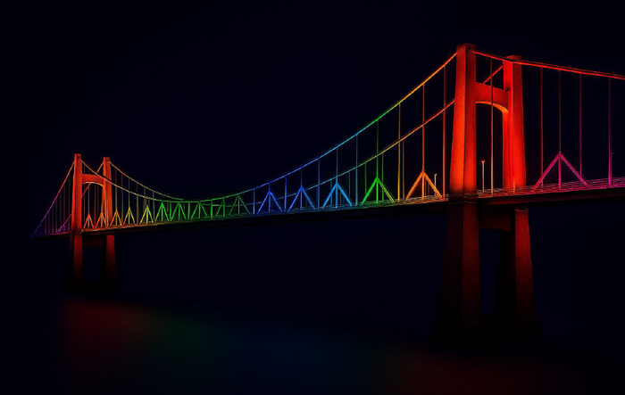 ライトアップ更新後イメージ（レインボーカラー）